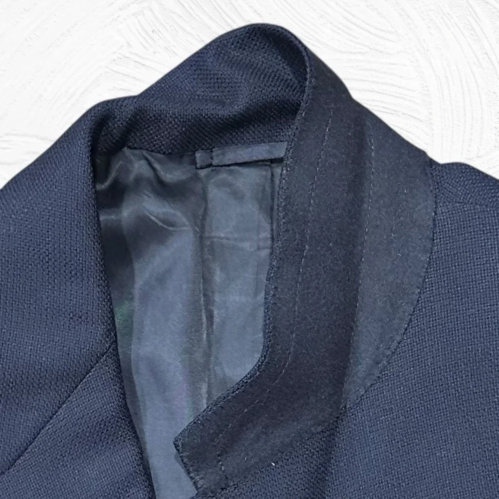 Walter Morton Clothes Jacket Blazer Wool 45L Navy Blue Gold Buttons Classic